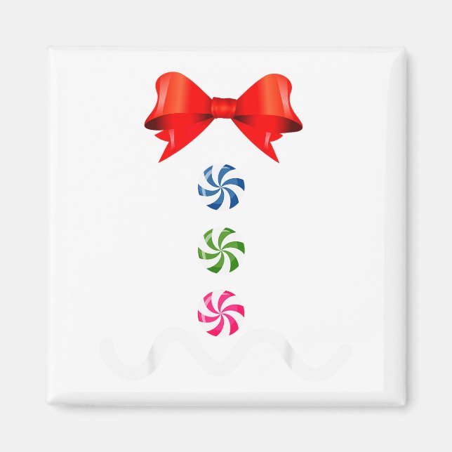 Imã Gingerbread Man Christmas Costume Cookie Baking  (Frente)