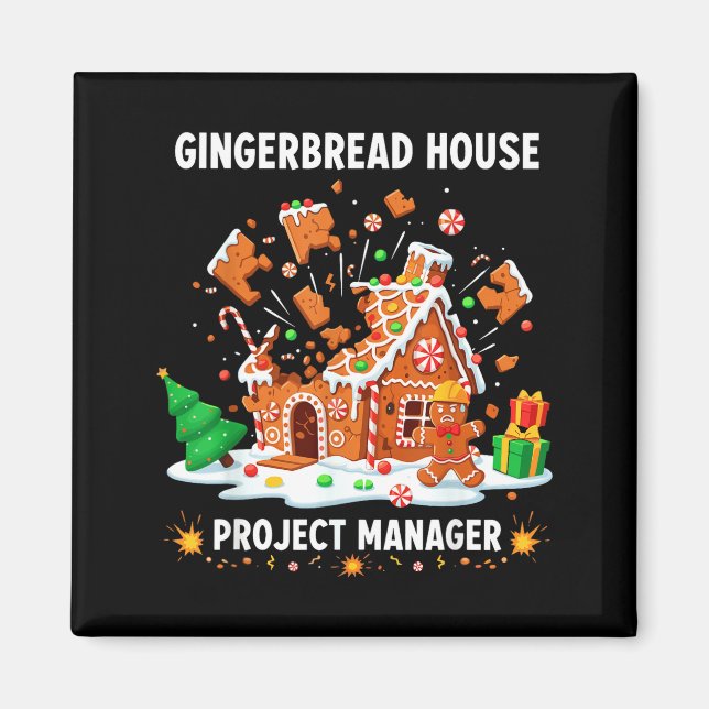 Imã Gingerbread Man Costume, Gingerbread House Project (Frente)