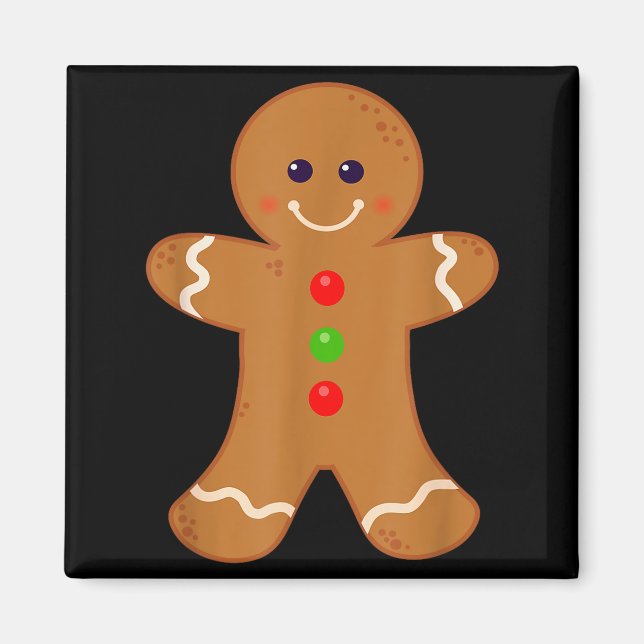 Imã Gingerbread Man Shirt Christmas Cookie Baking Holi (Frente)