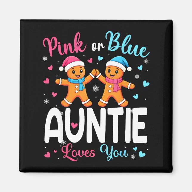 Imã Gingerbread Nk Or Blue Auntie Loves You Christmas  (Frente)