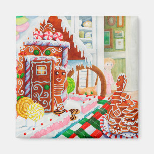 Imã GINGERBREAD SURPRISE Square Magnet