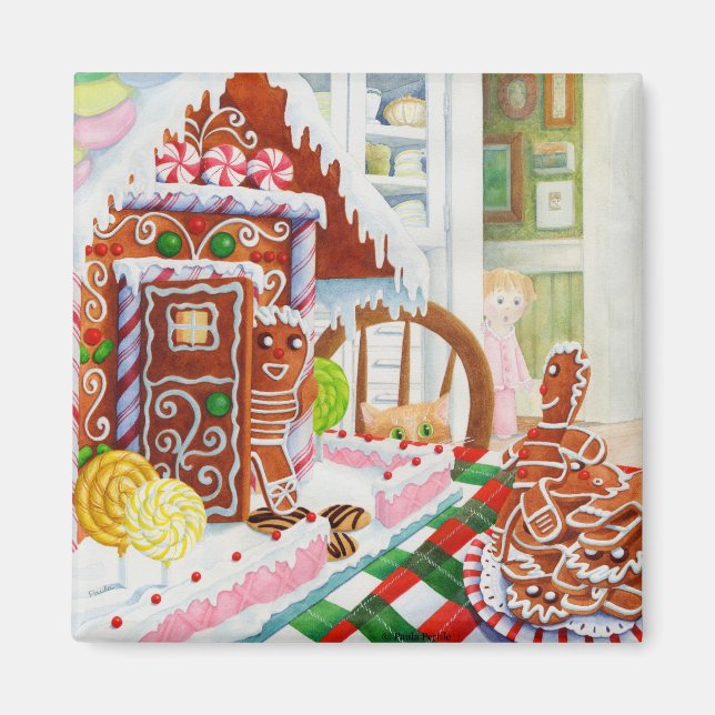 Imã GINGERBREAD SURPRISE Square Magnet (Frente)