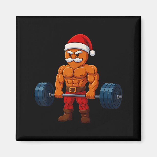 Imã Gingerbread Weightlifting Fitness Gym Workout Chri (Frente)