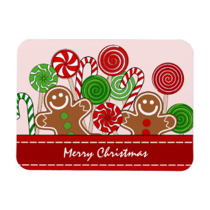 Ímã Gingerbreads de Natal vermelhos