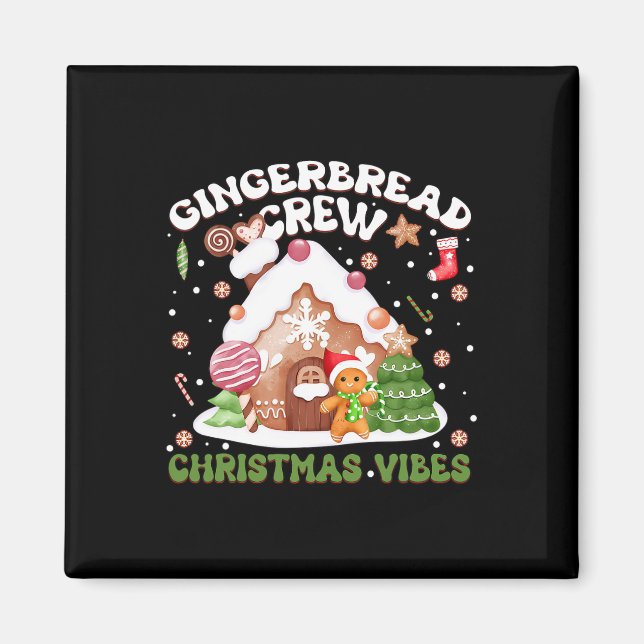 Imã Gingercake Crew Vibes de Natal Gingerbird Famil (Frente)