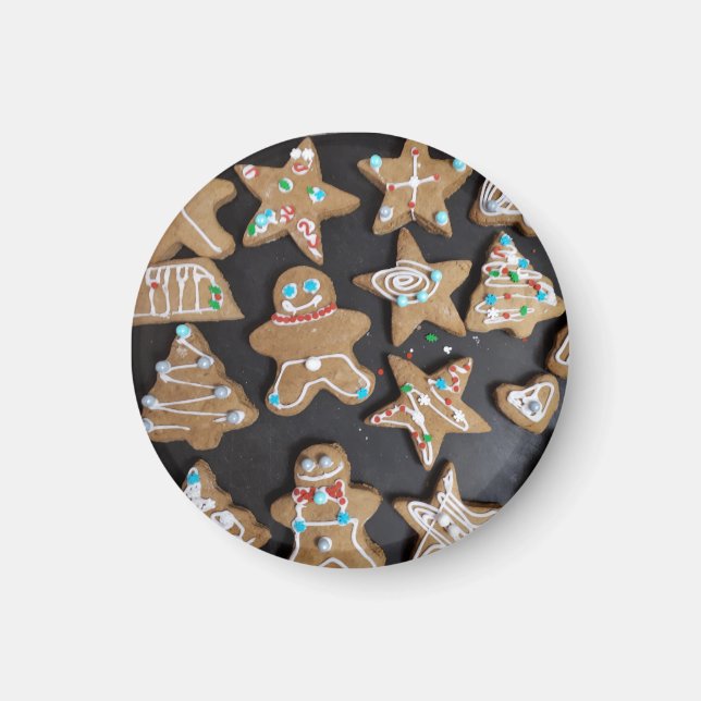 Imã Gingercake Men Cookies Round Magnet (Frente)