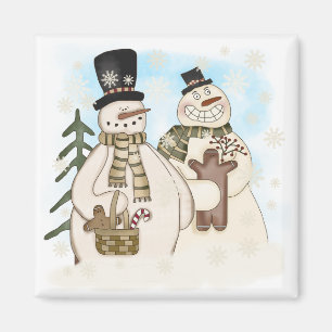 Imã Gingerpão Snowmen T-shirts e presentes