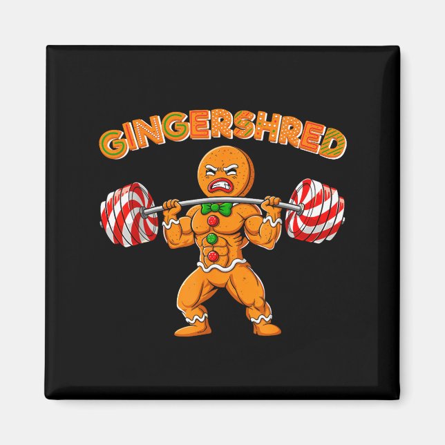 Imã Gingershred Christmas Gingerbread Man Gym Bodybuil (Frente)