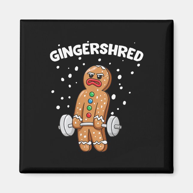 Imã Gingershred Funny Gingerbird Man Gym (Frente)