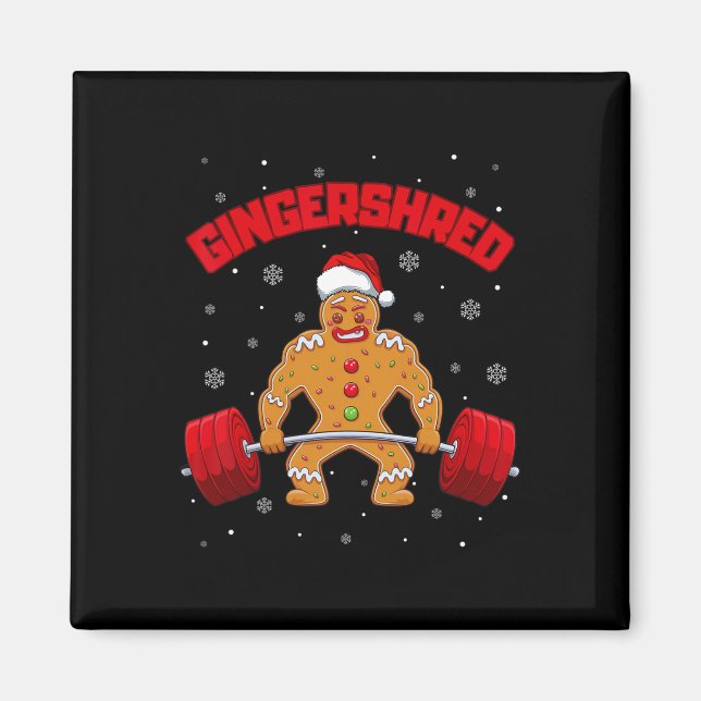 Imã Gingershred Funny Gingerbird Man Gym (Frente)