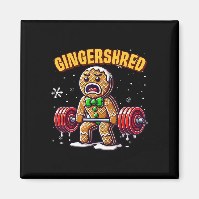 Imã Gingershred Funny Gingerbird Man Gym (Frente)
