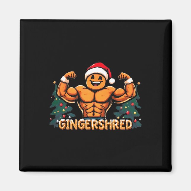 Imã Gingershred Funny Gingerbird Man Gym (Frente)