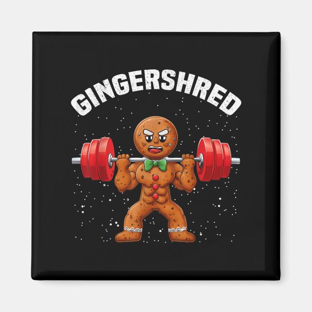 Imã Gingershred Funny Gingerbird Man Gym (Frente)