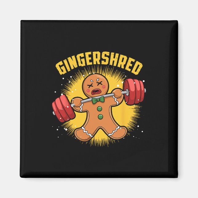 Imã Gingershred Funny Gingerbird Man Gym (Frente)