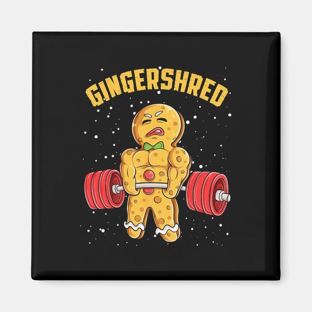 Imã Gingershred Funny Gingerbird Man Gym (Frente)