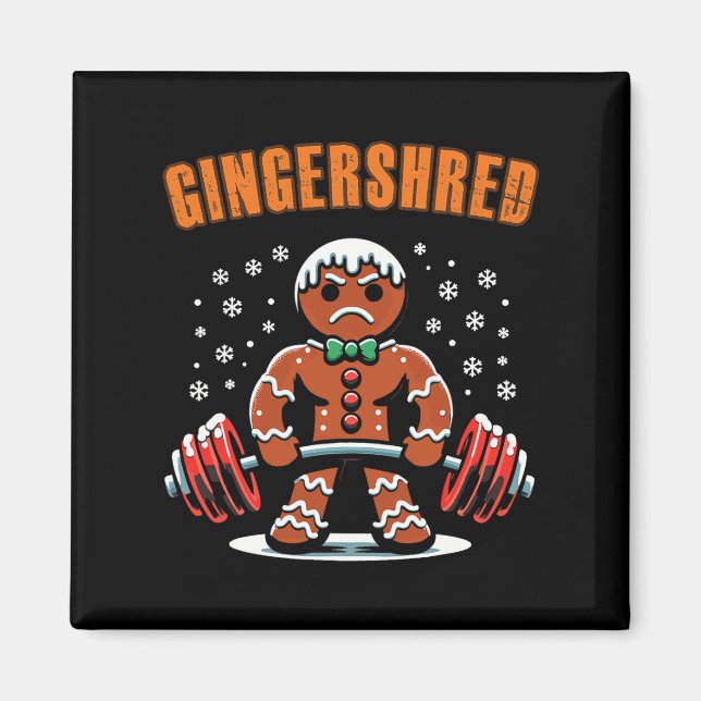 Imã Gingershred Funny Gingerbird Man Gym (Frente)