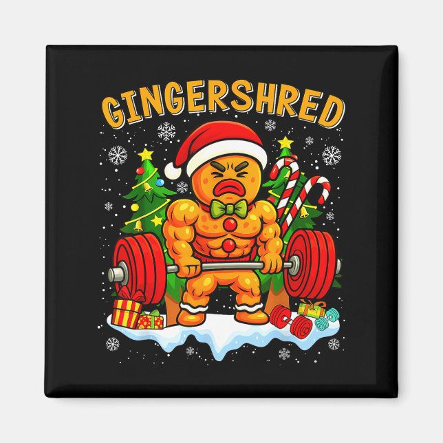 Imã Gingershred Funny Gingerbread Man Gym Bodybuilding (Frente)