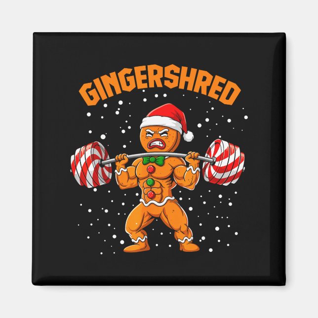 Imã Gingershred Funny Gingerbread Man Gym Bodybuilding (Frente)