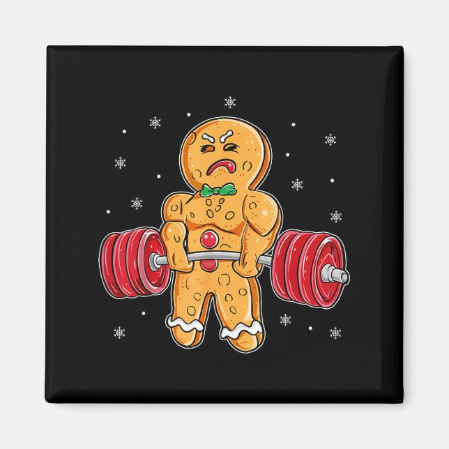 Imã Gingershred Funny Gingerbread Man Gym Bodybuilding (Frente)
