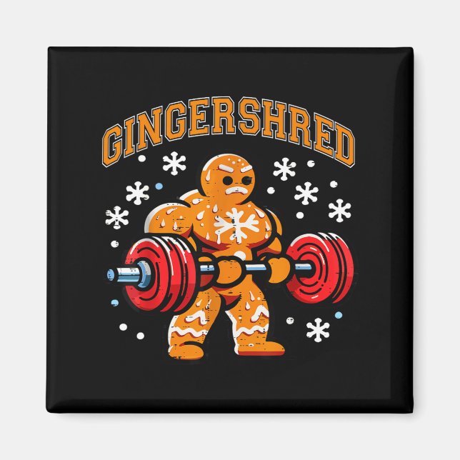 Imã Gingershred Funny Gingerbread Man Gym Bodybuilding (Frente)