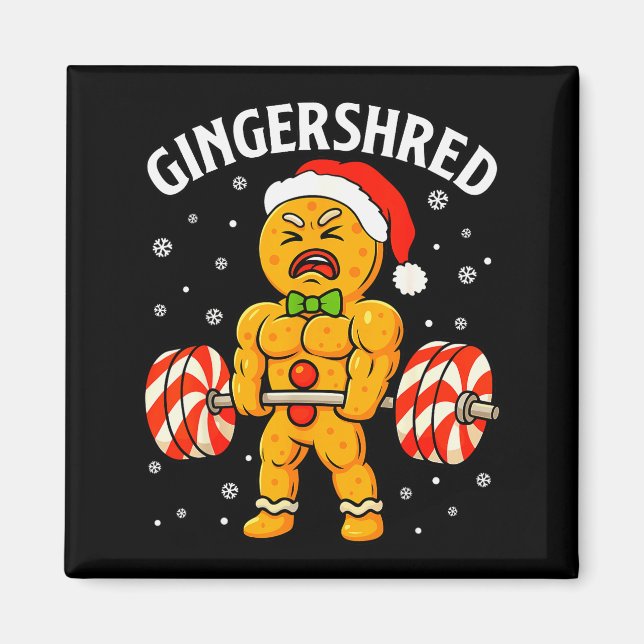 Imã Gingershred Funny Gingerbread Man Gym Bodybuilding (Frente)