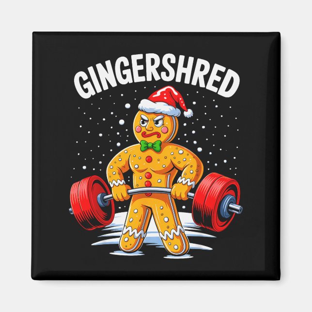 Imã Gingershred Funny Gingerbread Man Gym Bodybuilding (Frente)