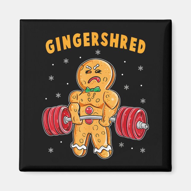 Imã Gingershred Funny Gingerbread Man Gym Bodybuilding (Frente)