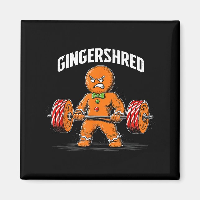 Imã Gingershred Gingerbread Christmas Workout Gym Ging (Frente)