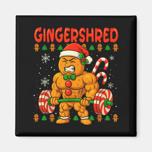 Imã Gingershred Gingerbread Christmas Workout Gym Ging (Frente)
