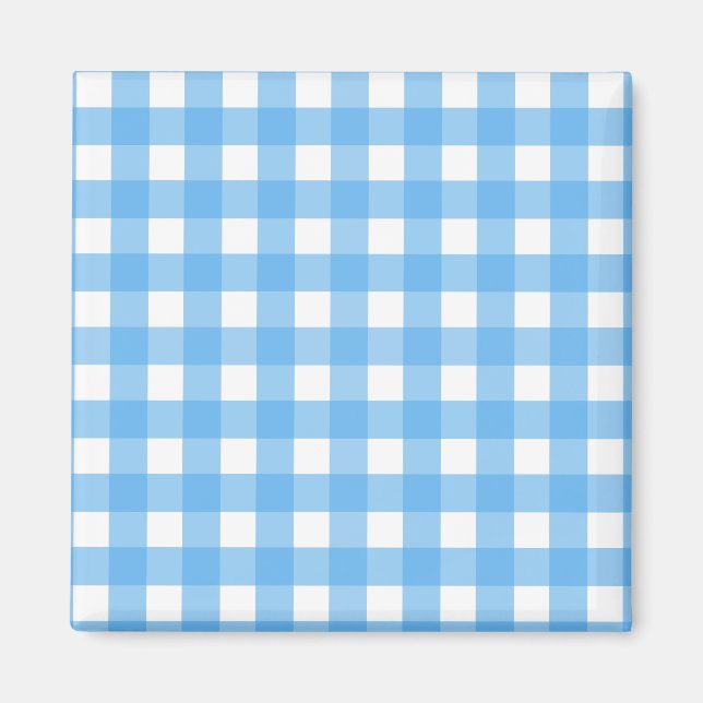 Imã Gingham azul (Frente)