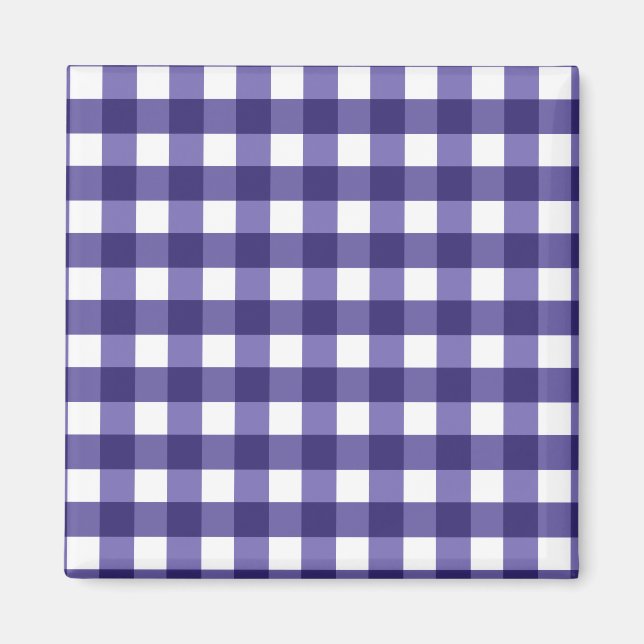 Imã Gingham azul marinho (Frente)
