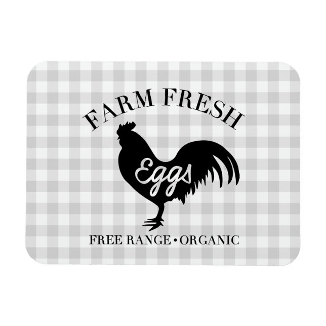 Ímã Gingham, País de Frango Fresco fazenda (Horizontal)