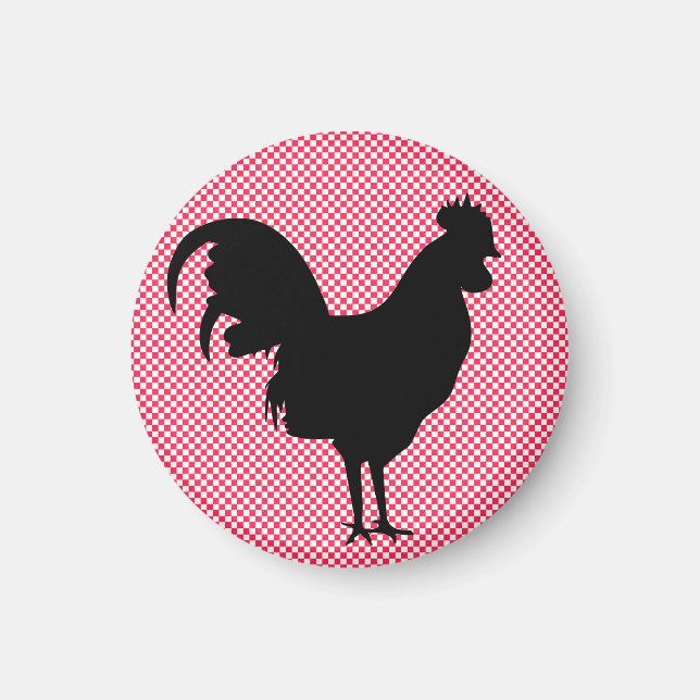 Imã Gingham Rooster Magnet (Frente)