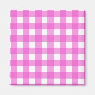 Imã Gingham rosa