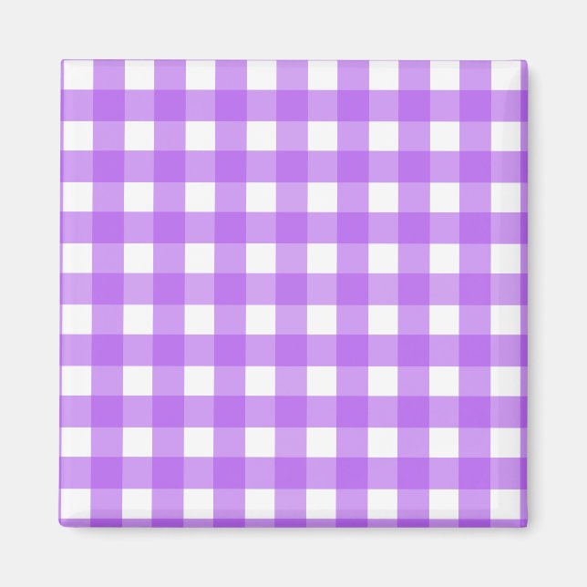 Imã Gingham roxo brilhante (Frente)