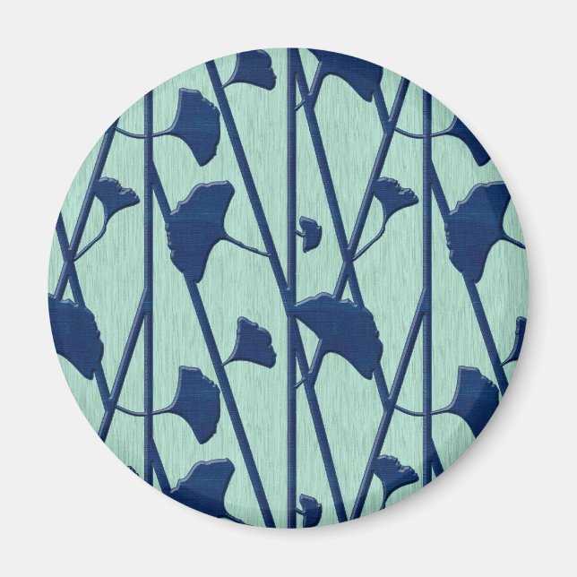 Imã ginkgo azul (Frente)