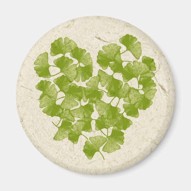 Imã Ginkgo Leaf Heart (Frente)