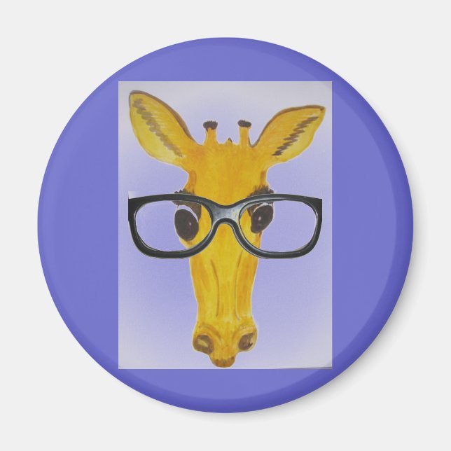 Imã Girafa amarela com óculos (Frente)
