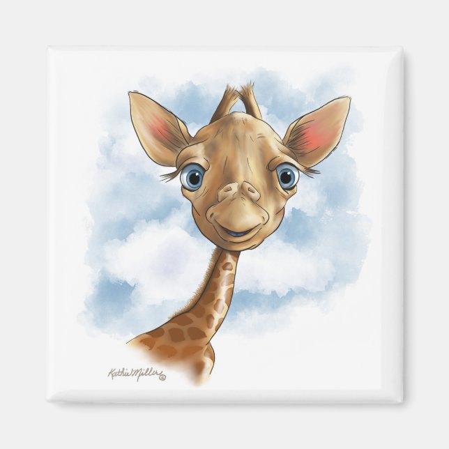 Imã Girafa Bebê Fofo Desenho Animado (Frente)