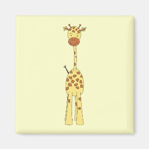 Imã Girafa bonito alto. Animal dos desenhos animados