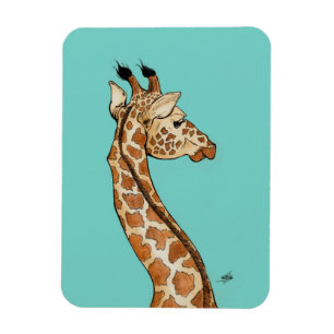 Ímã Girafa com fundo da cerceta