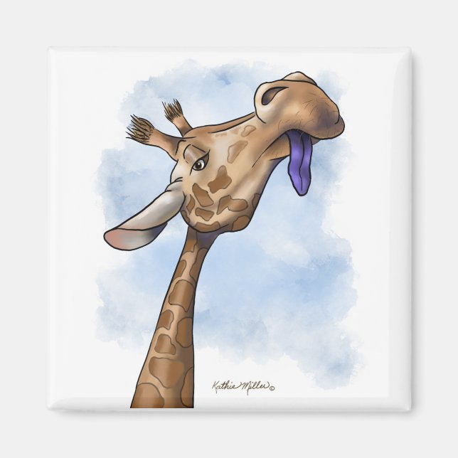 Imã Girafa Condescendente Cartoon (Frente)