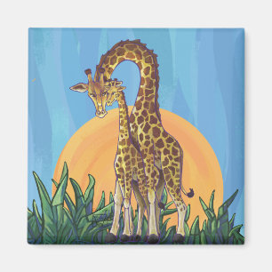 Imã Girafa Mama e Bebê