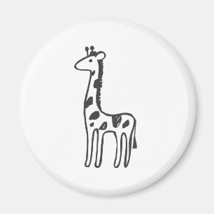 Imã Girafa novo no esboço preto e branco