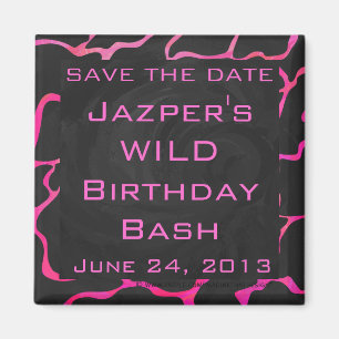 Imã Girafa, rosa quente e Impressão preto