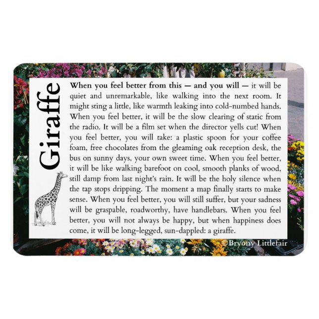 Ímã Girafa - Um poema sobre recuperação (Horizontal)