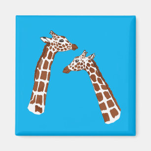 Imã Girafas bonitas com fundo azul