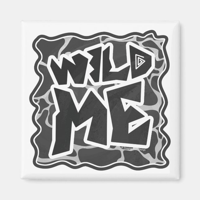 Imã Giraffe Black and Light Cinza (Frente)