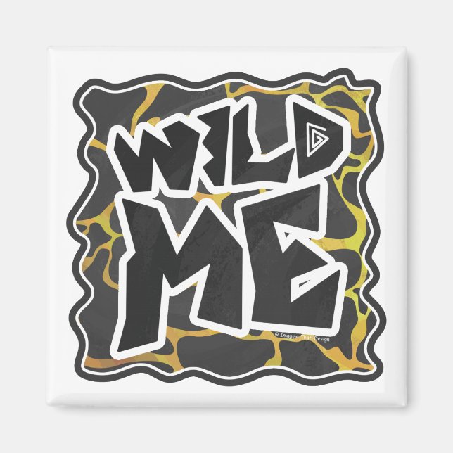 Imã Giraffe Black and Yellow Impressão (Frente)