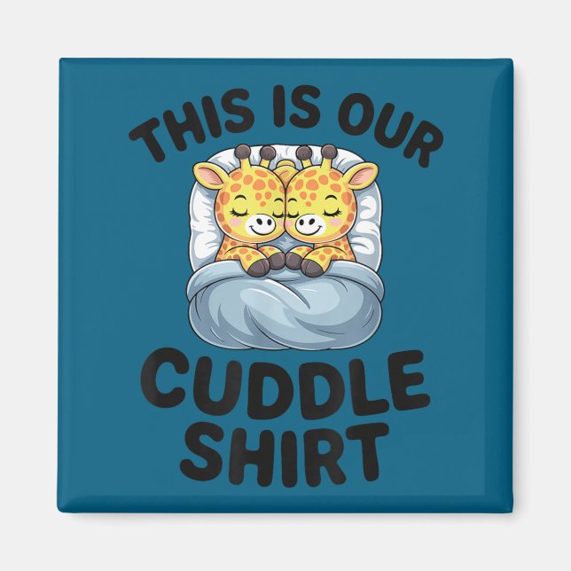 Imã Giraffe Couple Cute Love This Is Our Cuddle  (Frente)